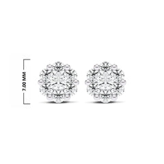 3/4 CT. Floral Cluster Natural Diamond Stud Earrings