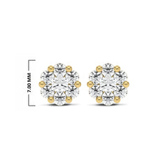 3/4 CT. Floral Cluster Stud Earrings