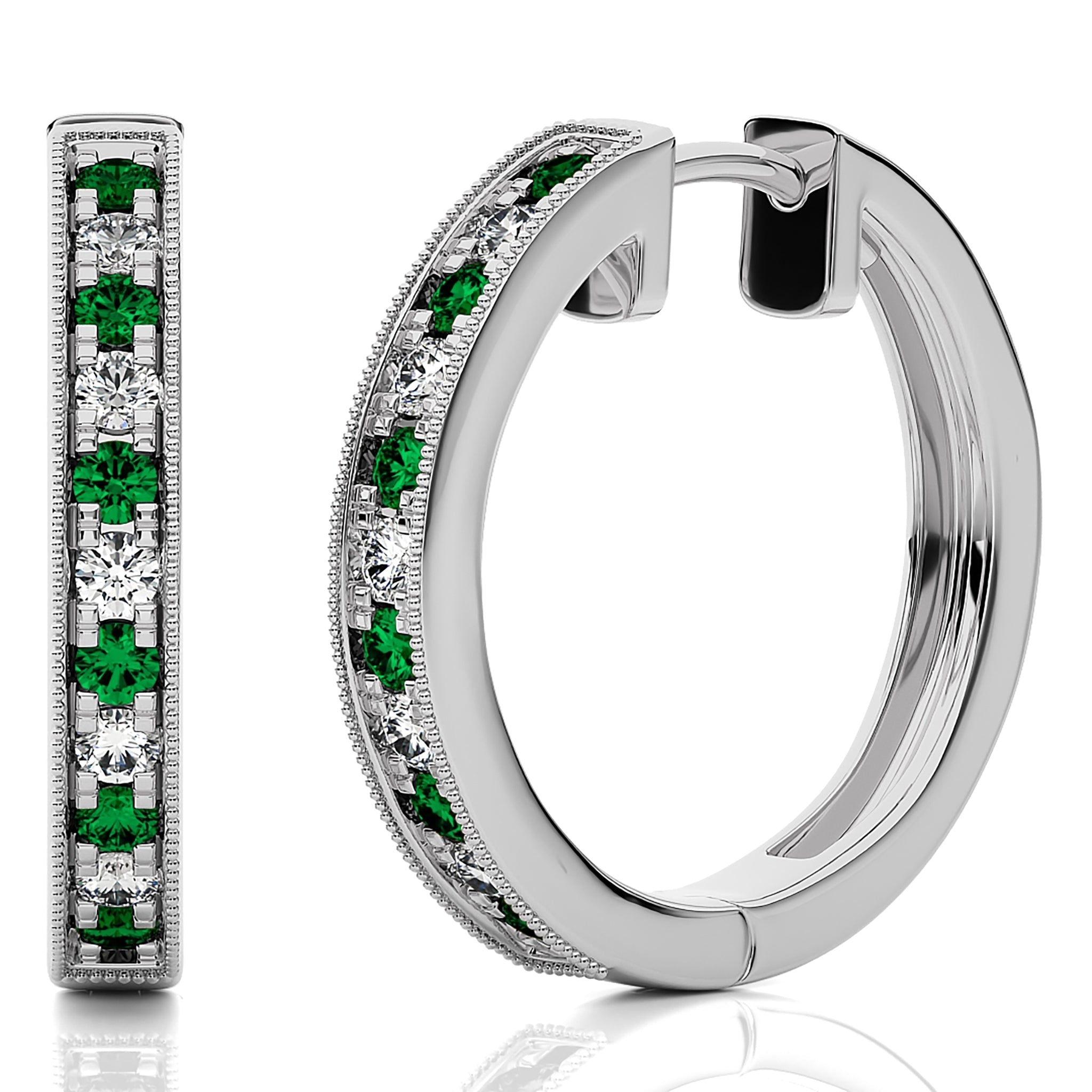 1/2 CT Emerald Diamond Vintage Hoop Earrings – Carat Kings Jewellers