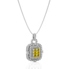 Fancy Yellow Radiant Natural Diamond Fashion Pendant