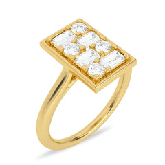 Mordern Round and Baguette Rectangle Ring