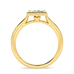 Mordern Round and Baguette Rectangle Ring