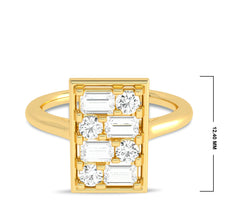 Mordern Round and Baguette Rectangle Ring