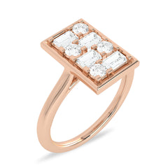 Mordern Round and Baguette Rectangle Ring