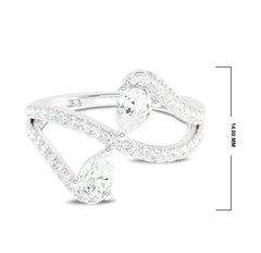 Classic dual Pear and Round Lab Created Diamond Ring