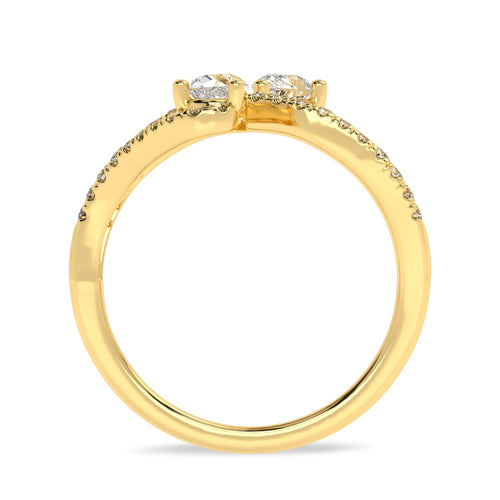 Classic dual Pear and Round Lab Created Diamond Ring