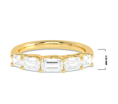 Trellis style Five stones Emerald Cut Lab created Diamond Ring