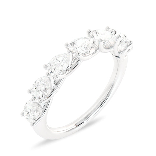 Trellis style seven stones Pear Lab created Diamond Ring