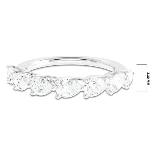 Trellis style seven stones Pear Lab created Diamond Ring