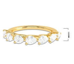 Trellis style seven stones Pear Lab created Diamond Ring