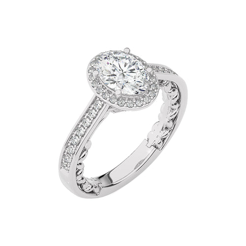 Classic Gleam Bazel and Halo Diamond Engagement Ring