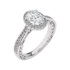 Starbrust Nebula Bazel Halo Diamond Engagement Ring