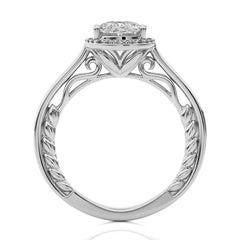 Starbrust Nebula Bazel Halo Diamond Engagement Ring