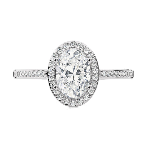 Aura Vintage Diamond Halo Engagement Ring