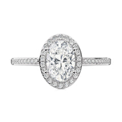 Aura Vintage Diamond Halo Engagement Ring