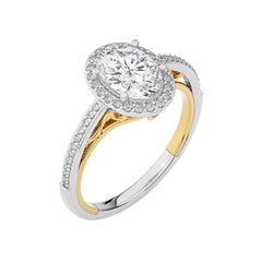 Aura Vintage Diamond Halo Engagement Ring