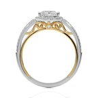 Aura Vintage Diamond Halo Engagement Ring