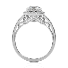 Floral Bouquet Halo and Bazel Diamond Engagement Ring