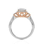 Collette Classic Bazel and Halo Diamond Engagement Ring