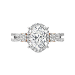 Collette Classic Bazel and Halo Diamond Engagement Ring