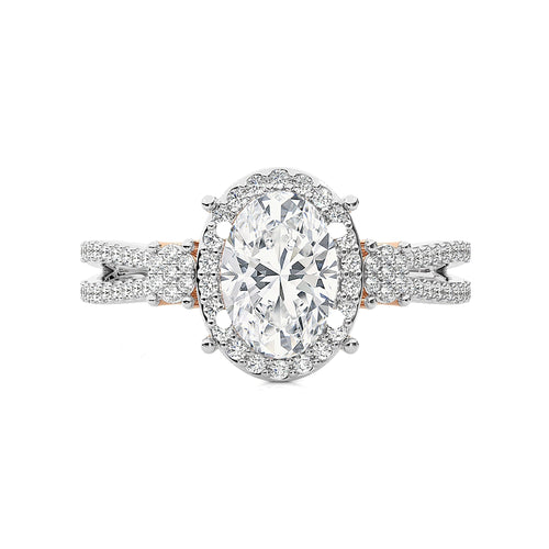 Collette Classic Bazel and Halo Diamond Engagement Ring