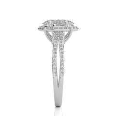 Collette Classic Bazel and Halo Diamond Engagement Ring