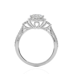 Collette Classic Bazel and Halo Diamond Engagement Ring