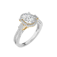 Collette Classic Bazel and Halo Diamond Engagement Ring