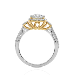 Collette Classic Bazel and Halo Diamond Engagement Ring