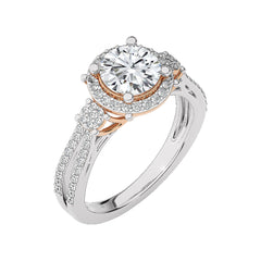 Collette Classic Bazel and Halo Diamond Engagement Ring