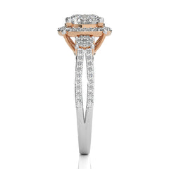 Collette Classic Bazel and Halo Diamond Engagement Ring