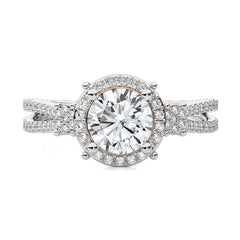 Collette Classic Bazel and Halo Diamond Engagement Ring