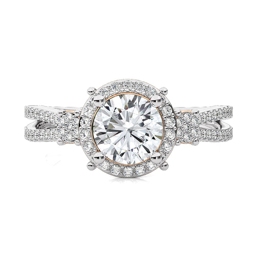 Collette Classic Bazel and Halo Diamond Engagement Ring