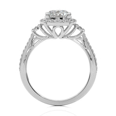 Collette Classic Bazel and Halo Diamond Engagement Ring