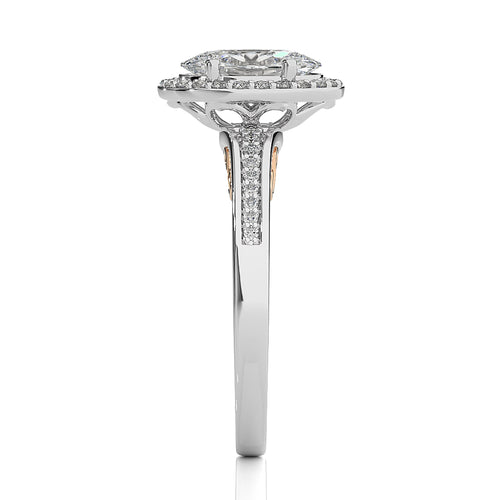 Designer Nobel Diamond Halo Engagement Ring