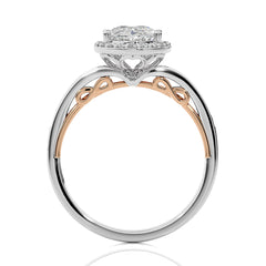 Designer Nobel Diamond Halo Engagement Ring