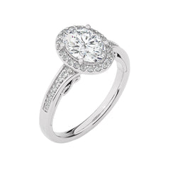 Designer Nobel Diamond Halo Engagement Ring