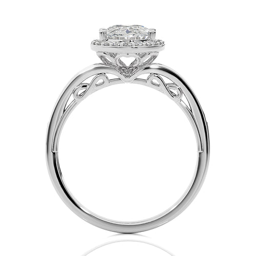 Designer Nobel Diamond Halo Engagement Ring