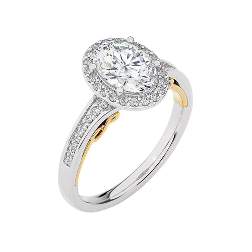 Designer Nobel Diamond Halo Engagement Ring