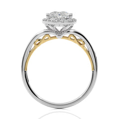 Designer Nobel Diamond Halo Engagement Ring