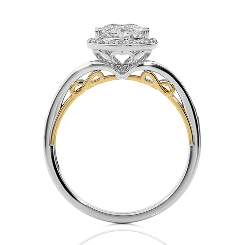 Designer Nobel Diamond Halo Engagement Ring