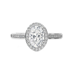 Petite Halo and Bazel Style Diamond Engagement Ring