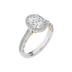 Petite Halo and Bazel Style Diamond Engagement Ring