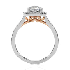 Contemporary Diamond Halo Engagement Ring