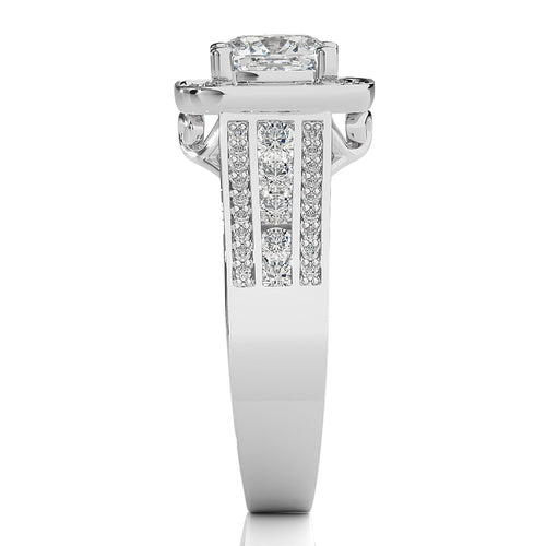 Contemporary Diamond Halo Engagement Ring