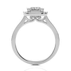 Contemporary Diamond Halo Engagement Ring